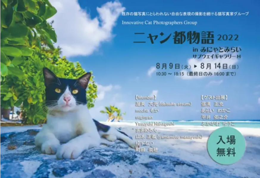 猫写真家グループ　ICPG写真展　ニャン都物語2022　in 横浜みにゃとみらい（横浜）に行ってきました。の記事情報