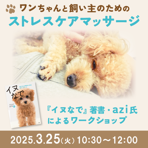 『イヌなで』著者・azi氏によるワークショップ「ワンちゃんと飼い主のためのストレスケアマッサージ」